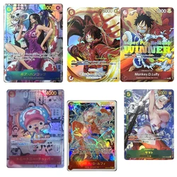 Diy Homemade One Piece Opcg Luffy Zoro Hancock Anime Characters Bronzing Game Collection Flash Card Cartoon Toys Christmas Gift