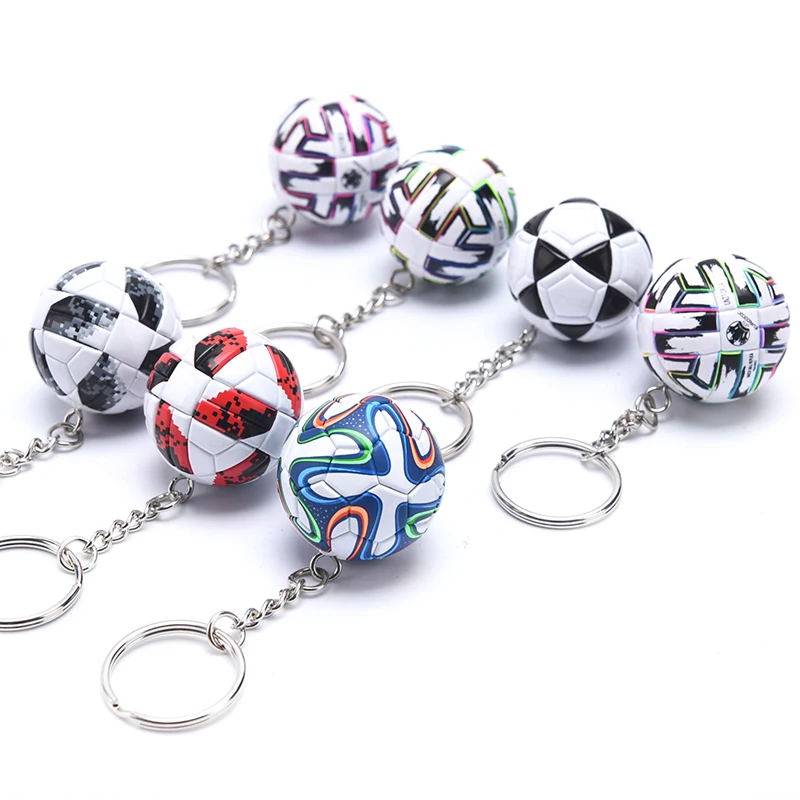 3D Sports Football Souvenirs PU Leather Keyring Men Soccer Fans Keychain Pendant
