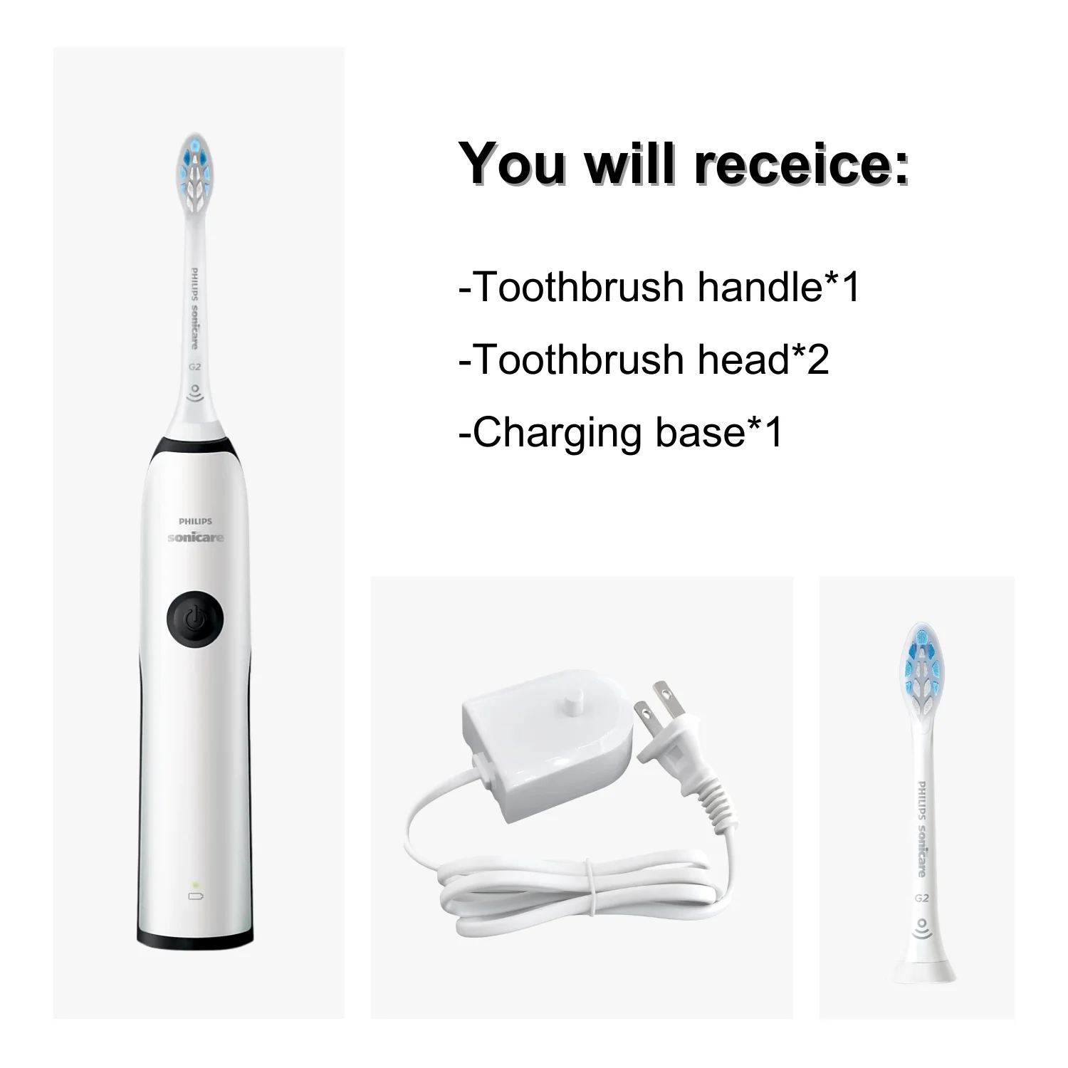 Philips Sonicare Elite+ HX3226, 1 Mode, 2 Toothbrush Heads, Snap-on Brush Head System