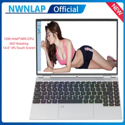 360° Rotating 14.0'' IPS 16G 1TB Laptop Windows 11 Touch Screen N95 Notebook 4 In 1 Tablet Business Office Slim Touch ID RGB