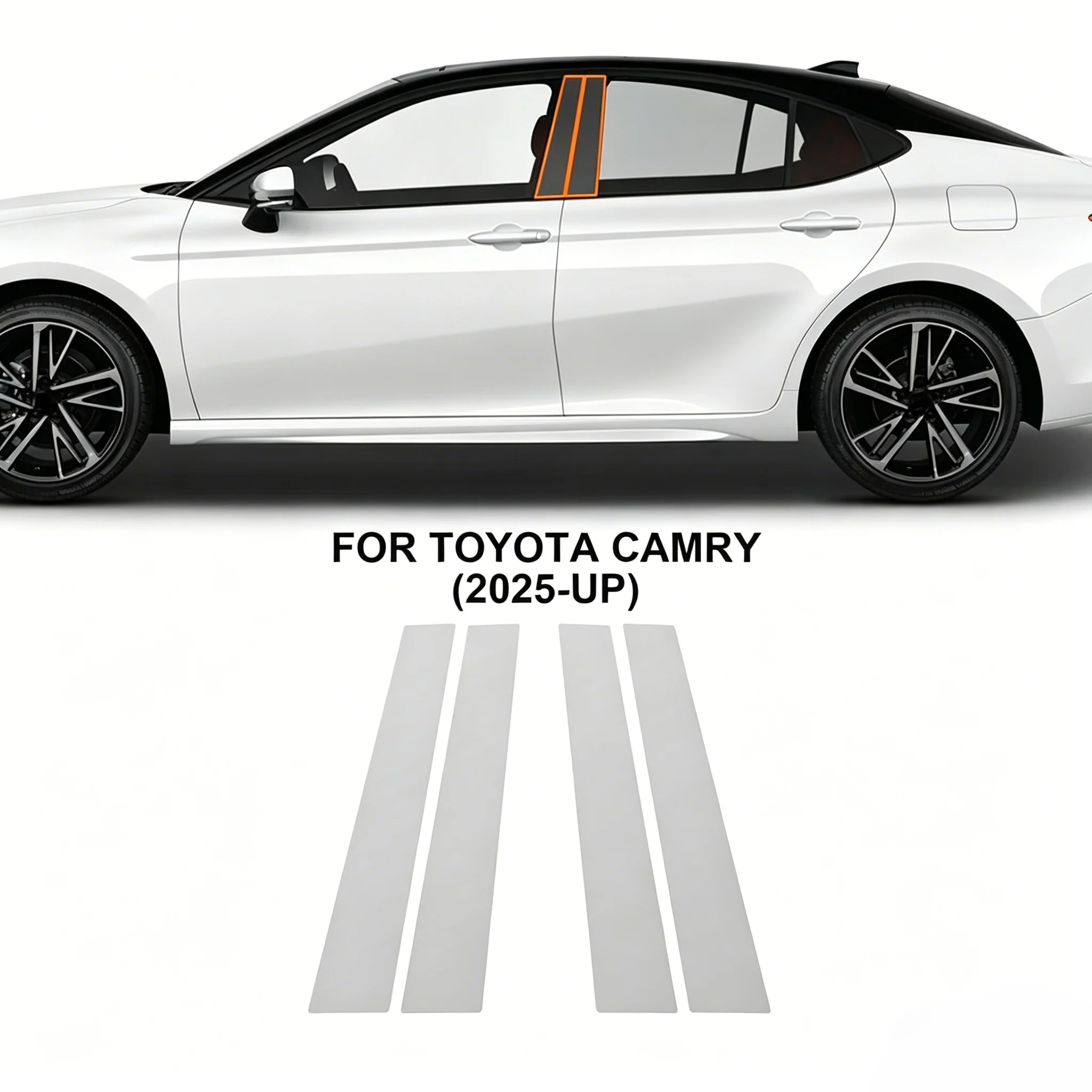 Folie für Toyota Camry 9. Generation XV80 2024-2026 Autoscheinwerfer Transparente TPU-Schutzfolie Auto-Rückansicht AB-Säulen-Schutzfolie – Detail 12