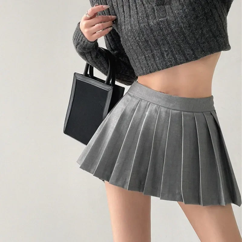 Skirts For Women Pleat Zipper Korean Style Woman Skirt Pleated A Line Premium 2024 Trend Stylish Aesthetic Offer 2025 New In V