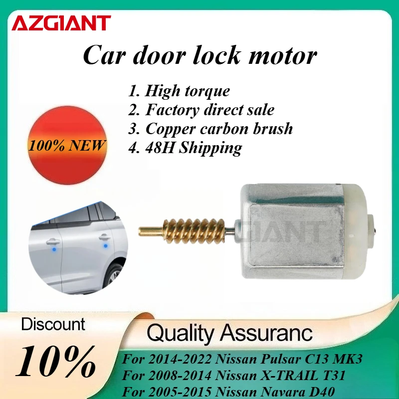 

AZGIANT Car door lock actuator motor for 2006-2012 Nissan Pulsar C12 MK2/Pulsar C13 MK3 2014-2022/2015-2019 Renault Alaskan OEM