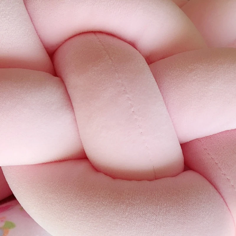 5M/6M Baby Bed Bumper Infant Pillow Cushion Braid Knot Bumper Crib Bumper Protector Room Decor Long Knotted Bedding