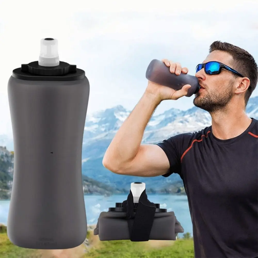 Lightweight Foldable Water Bottle Food Grade Silicone 350ml Capacity Collapsible Sport Bottle Heat Resistant Leak Proof view 3