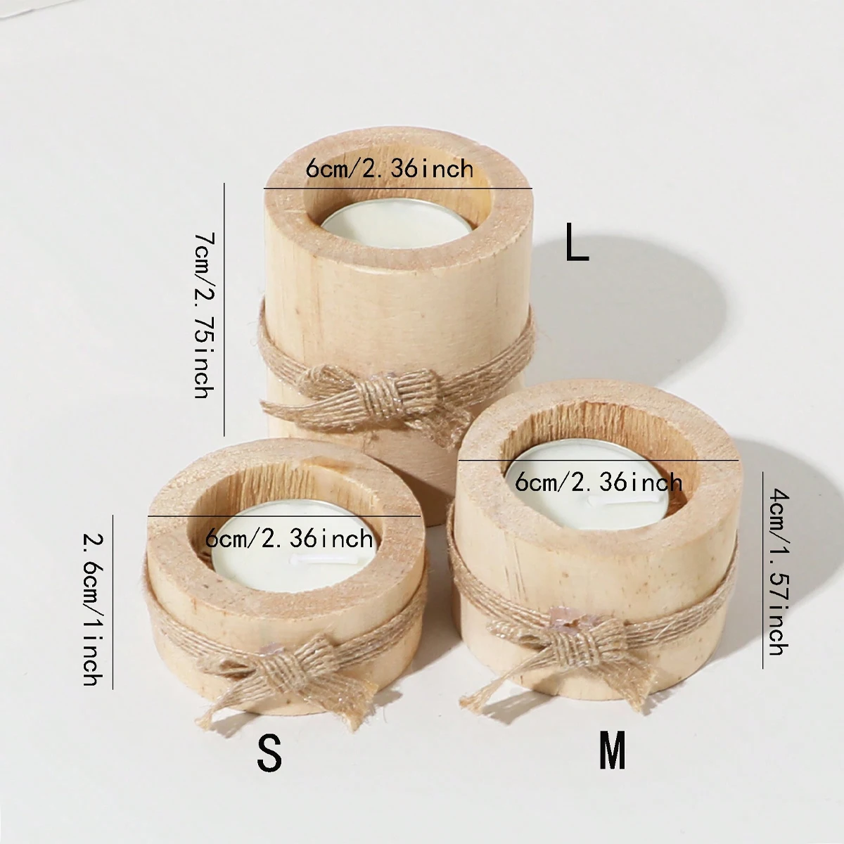 1pc/3pcs - Wooden tea lamp hol - Home Decor Center 评论和价格
