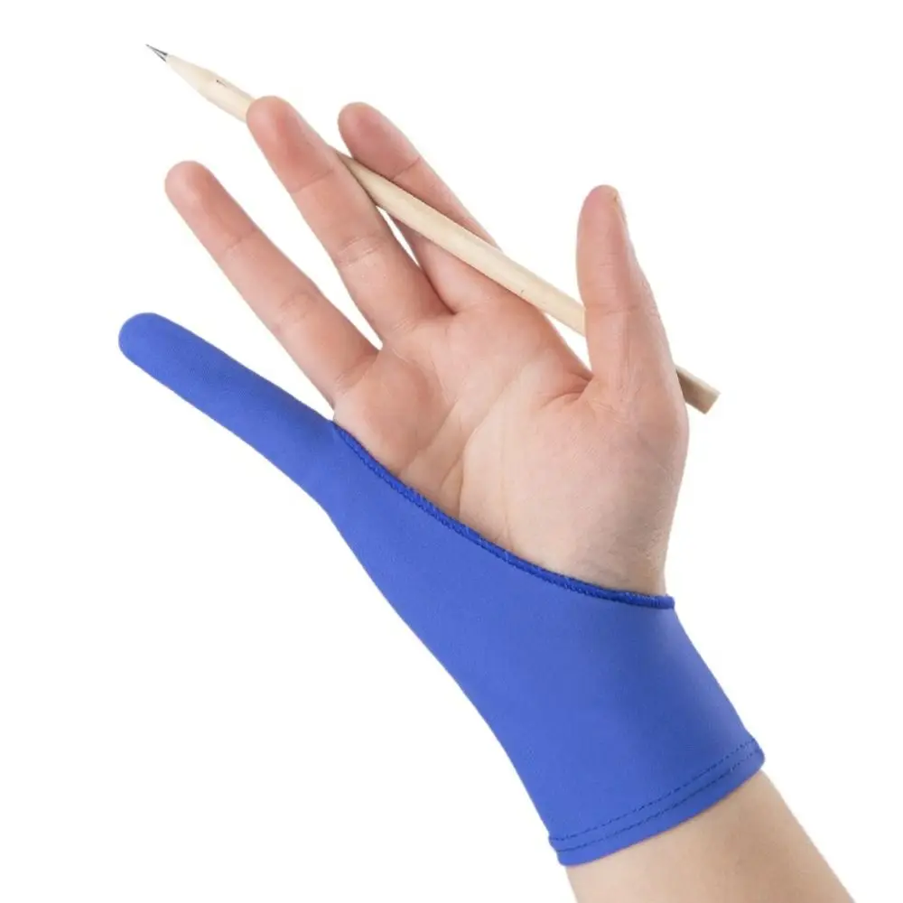 3 Sizes Black Blue Grey Pink Anti-Scratch Tablet Drawing Glove Art Supplies Painting Glove Two Finger Glove