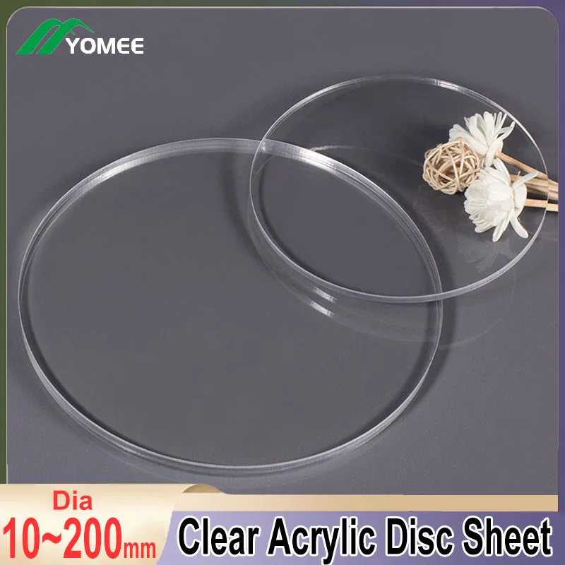 Clear Acrylic Disc Sheets Perspex Round Plate For DIY Art Crafts Engrave Cake Holders Coasters Painting Festival Decoration