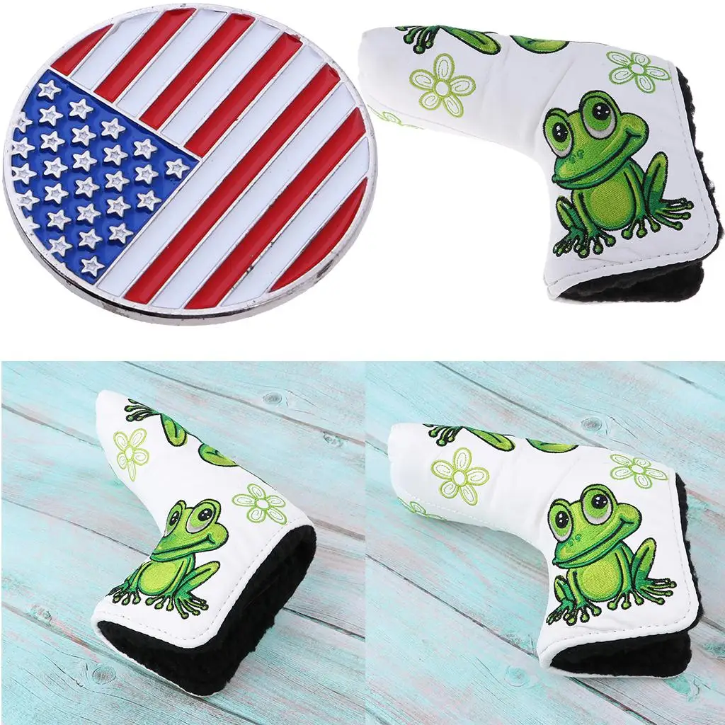 Blade Style Golf Putter Cover Head Come with Alloy Golf Cap Clips