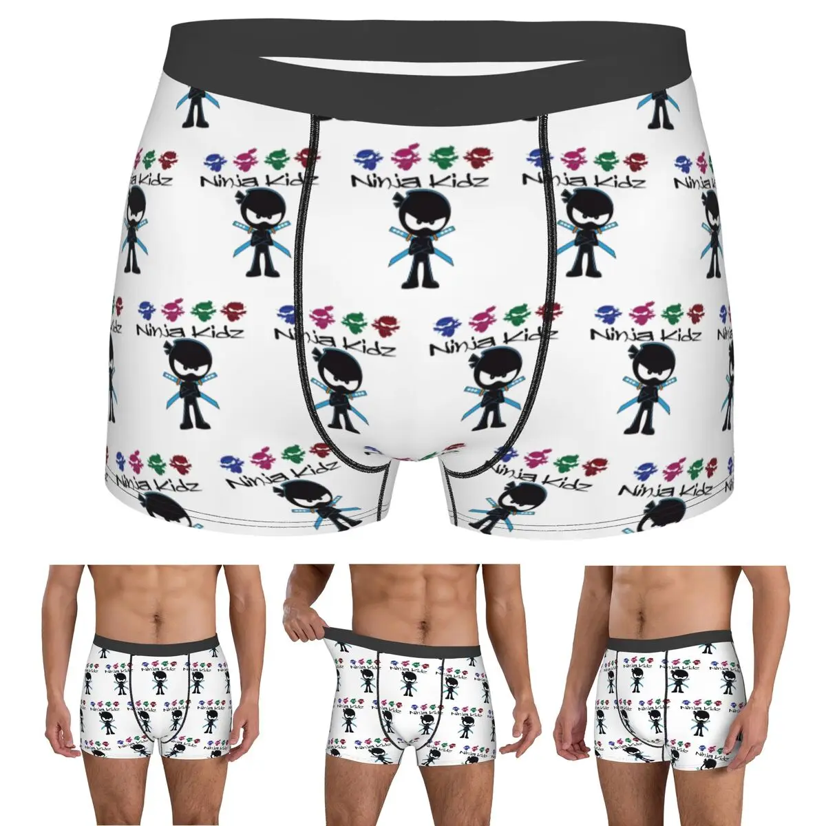 

Трусы-боксеры, шорты Ninja Kidz, мужские дышащие трусы для Homme, мужской подарок бойфренду