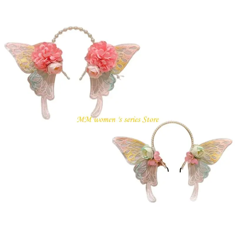 

Q39C Colorful Butterfly Flower Headbands Floral Hair Accessory for Girls Aged 3 Up