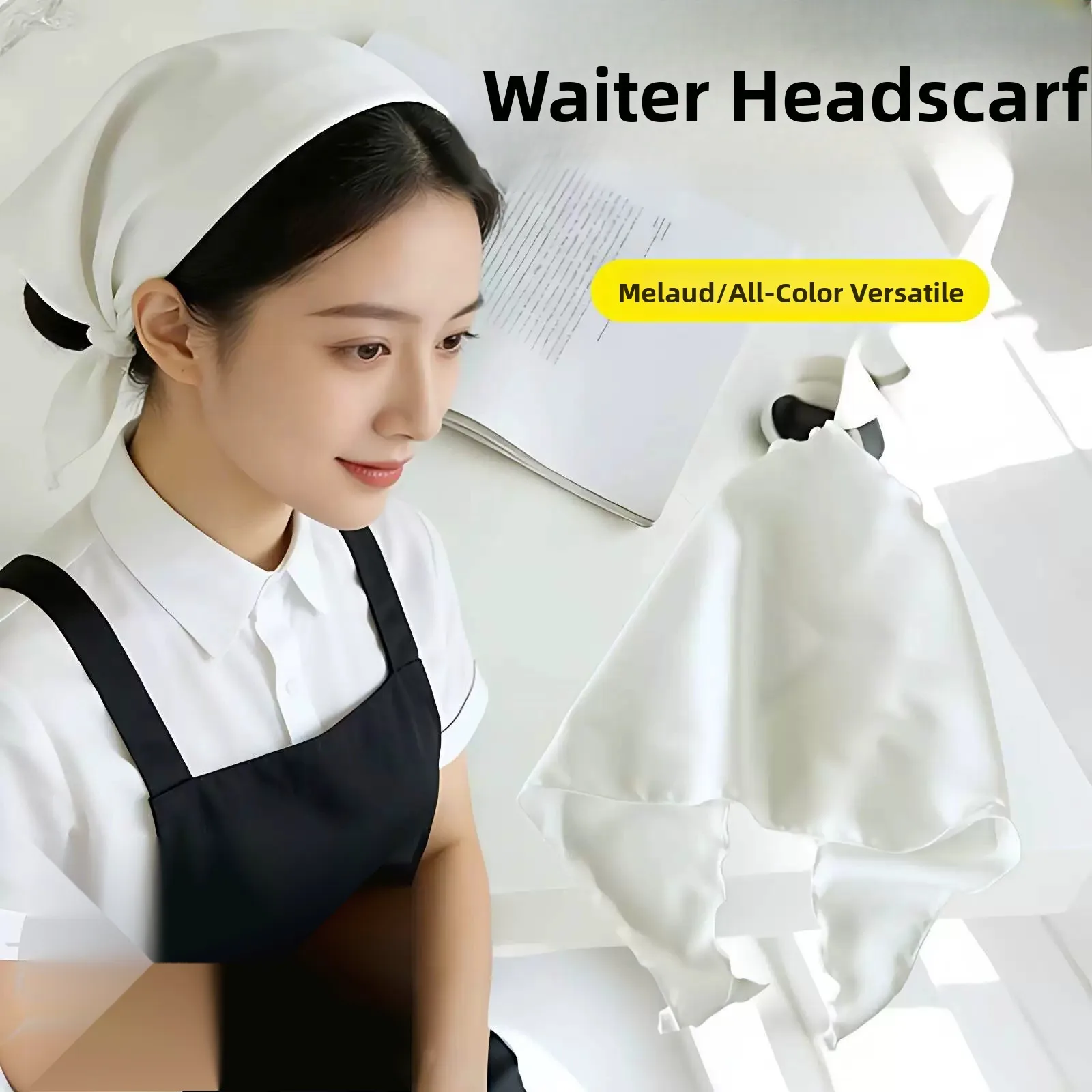  Scarf Kitchen Hat Pure Color Cloth Art Large Size Women's Headwear Restaurant New Style Waitress Service Hat
