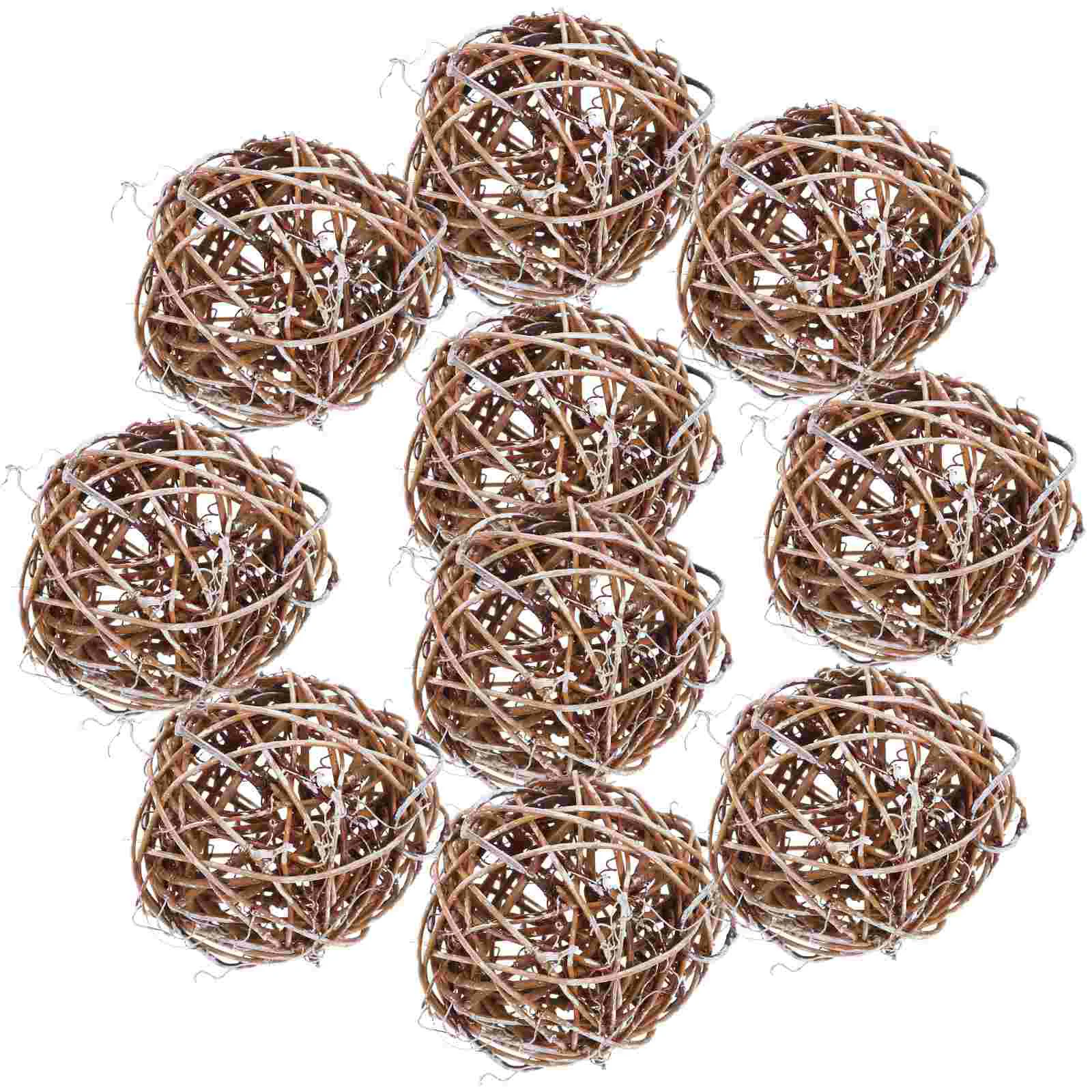 10 Pcs Takraw Decoration Bathroom Accessories Geometry Rattan Decorative Balls for Centerpiece