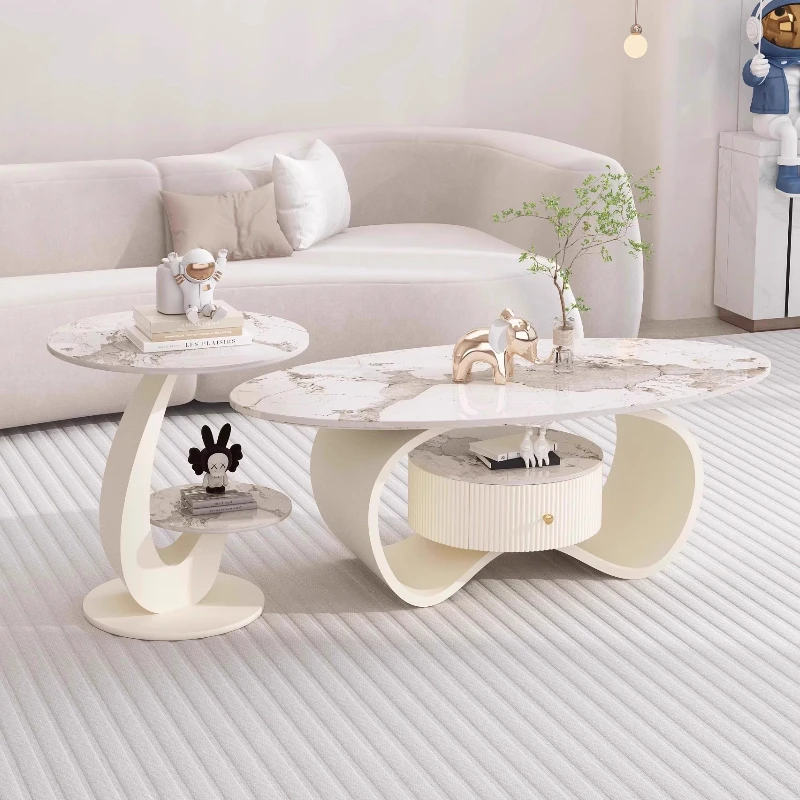 Luxury Modern Coffee Table Combination Fashionable Simple Side Table Space Saving Storage Design Living Room Furniture
