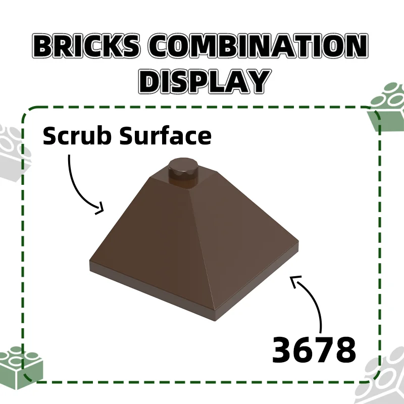 Wange 66Pcs/lot 3675Plates Slope Brick 3x3 Dots Block Moc Accessories Compatible with Brick DIY Children\'s Toy Assembly Parts