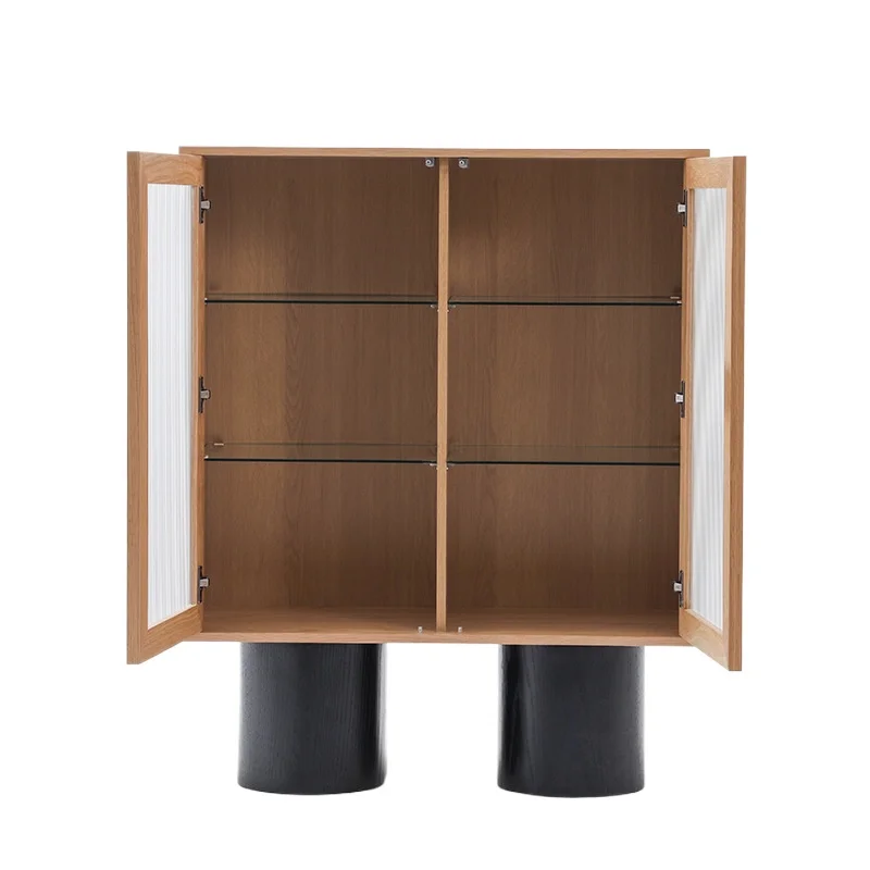 Chinese-style dining side cabinets integrated storage against the wall, kitchen storage household tea and wine cabinets