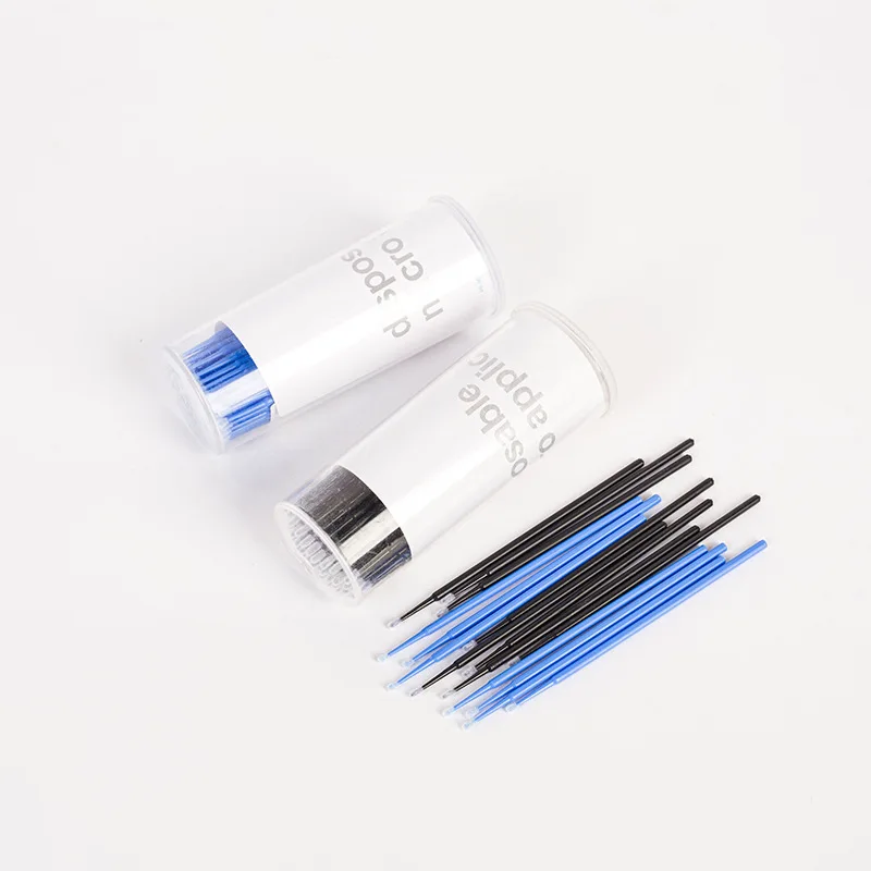 رمش تمديد تنظيف عصا زجاجة رمش مزيل القطن عصا تنظيف أدوات الوشم رمش