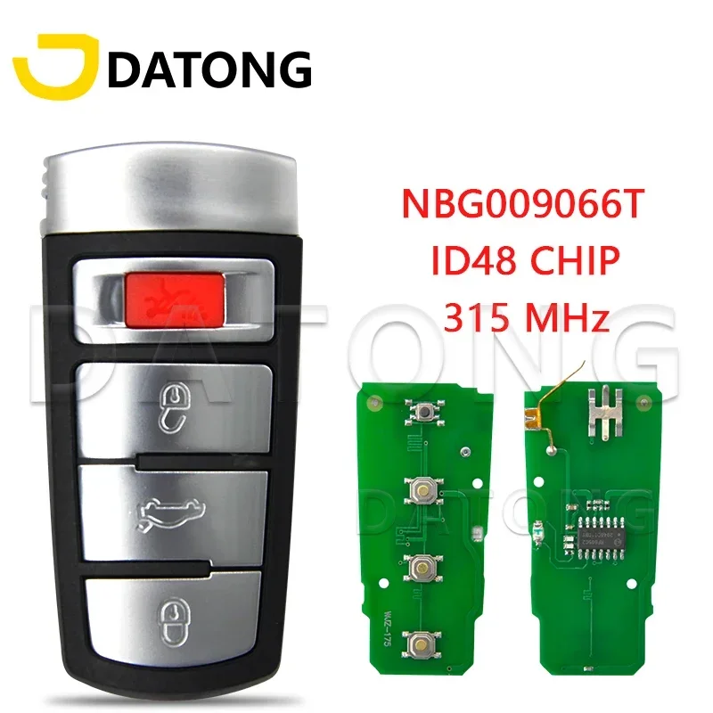 

Datong World Car Remote Control Key For VW Volkswagen Passat 2006-2013 CC 2009-2015 ID48 Chip 315MHz NBG009066T Promixity Card