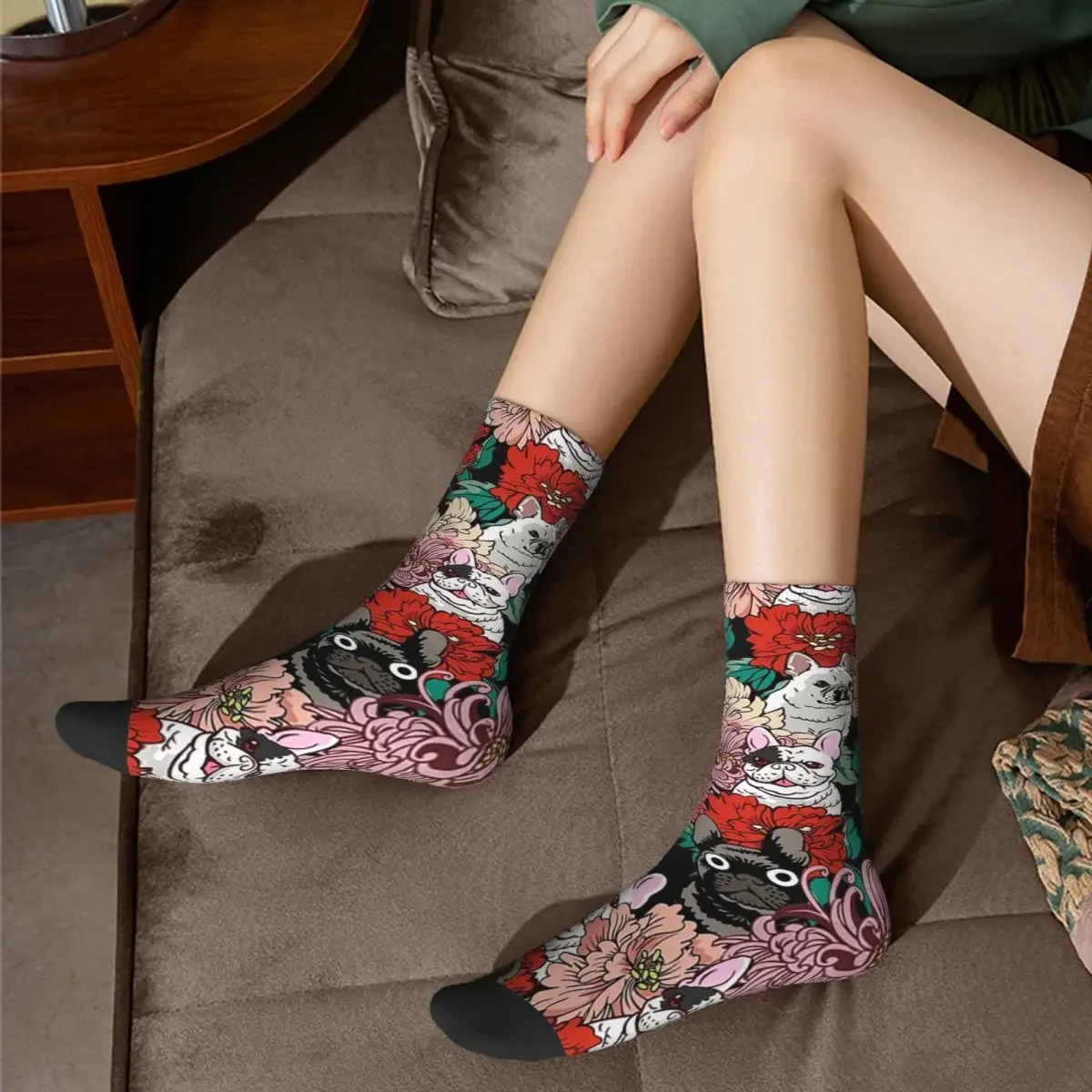 Chaussettes longues absorbant la transpiration unisexe, bas toutes saisons, accessoires pour cadeau d'anniversaire, Parce que bouledogue français, Harajuku