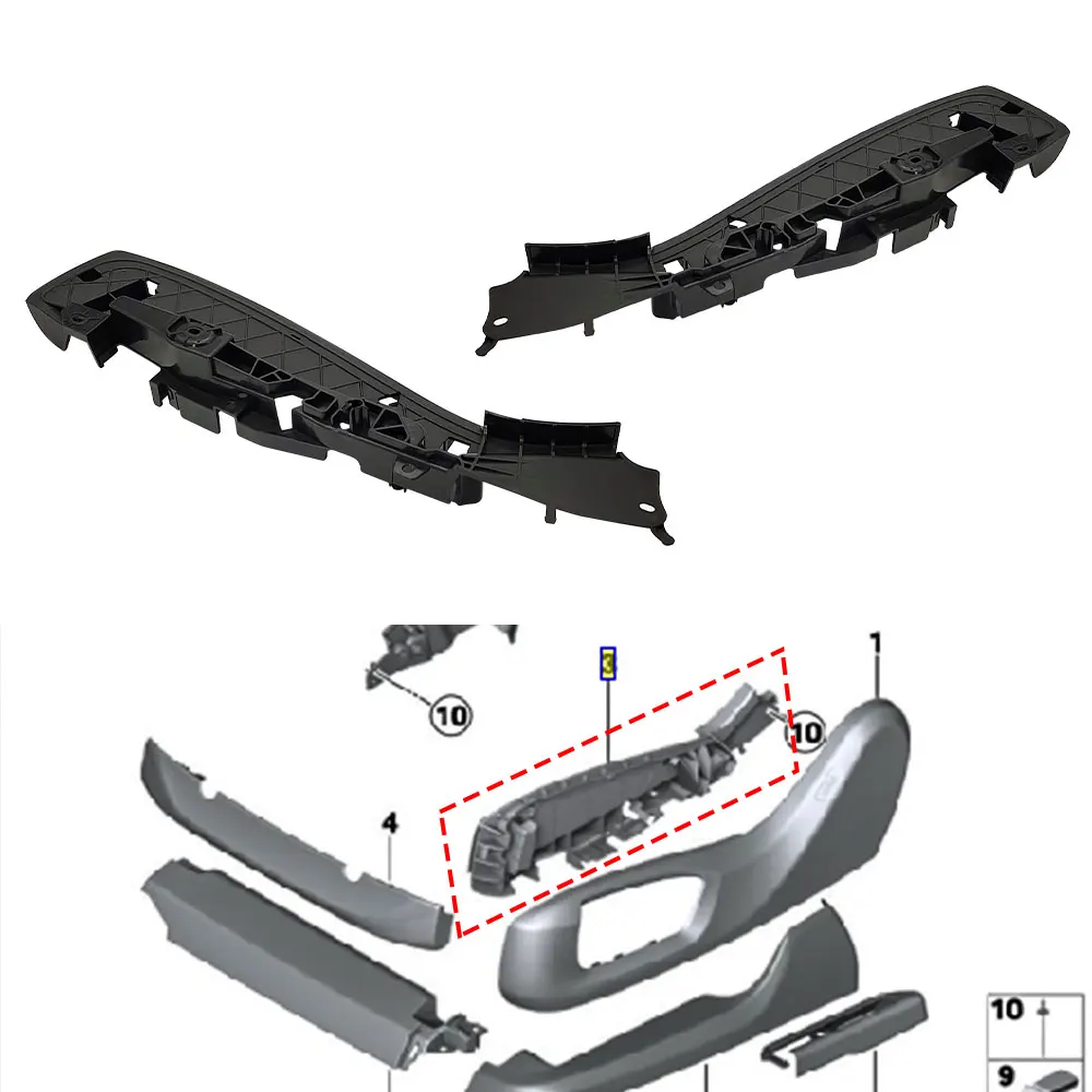 For BMW F10 F07 F02 G30 G32 G12 Car Front Seat Side Support Frame Panel Bracket Cover For 5 6 7 Series 520 525 535 630 GT 740