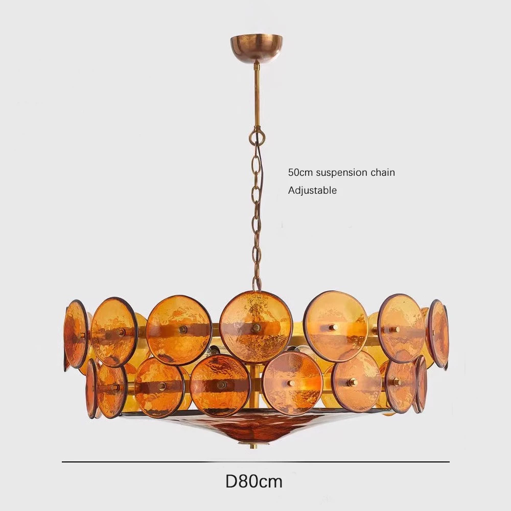 Franse stijl lichte luxe retro handgemaakte glazen woonkamerkroonluchter, Amerikaanse slaapkamer eetkamer kroonluchter