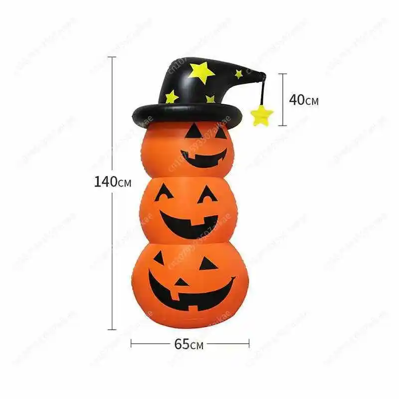 Halloween Inflatables White Ghost Windproof Stacked Inflatable Pumpkins Horror Festival Theme Indoor Outdoor Garden Decorations