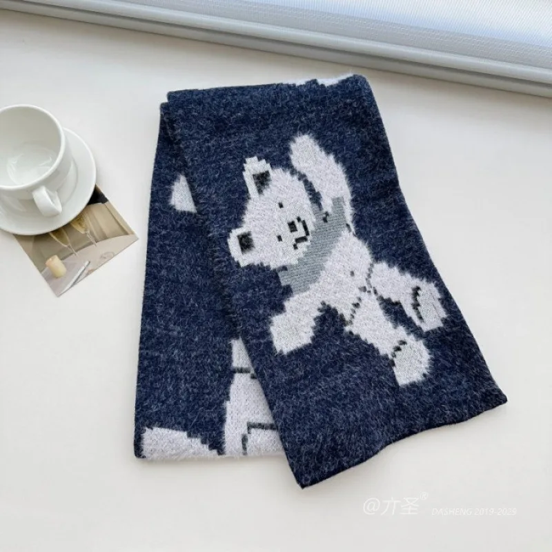 وشاح شتوي مطبوع عليه دب للجنسين أوشحة عصرية للنساء في الهواء الطلق دافئ ناعم وشاح فريد ومميز للرجال #5