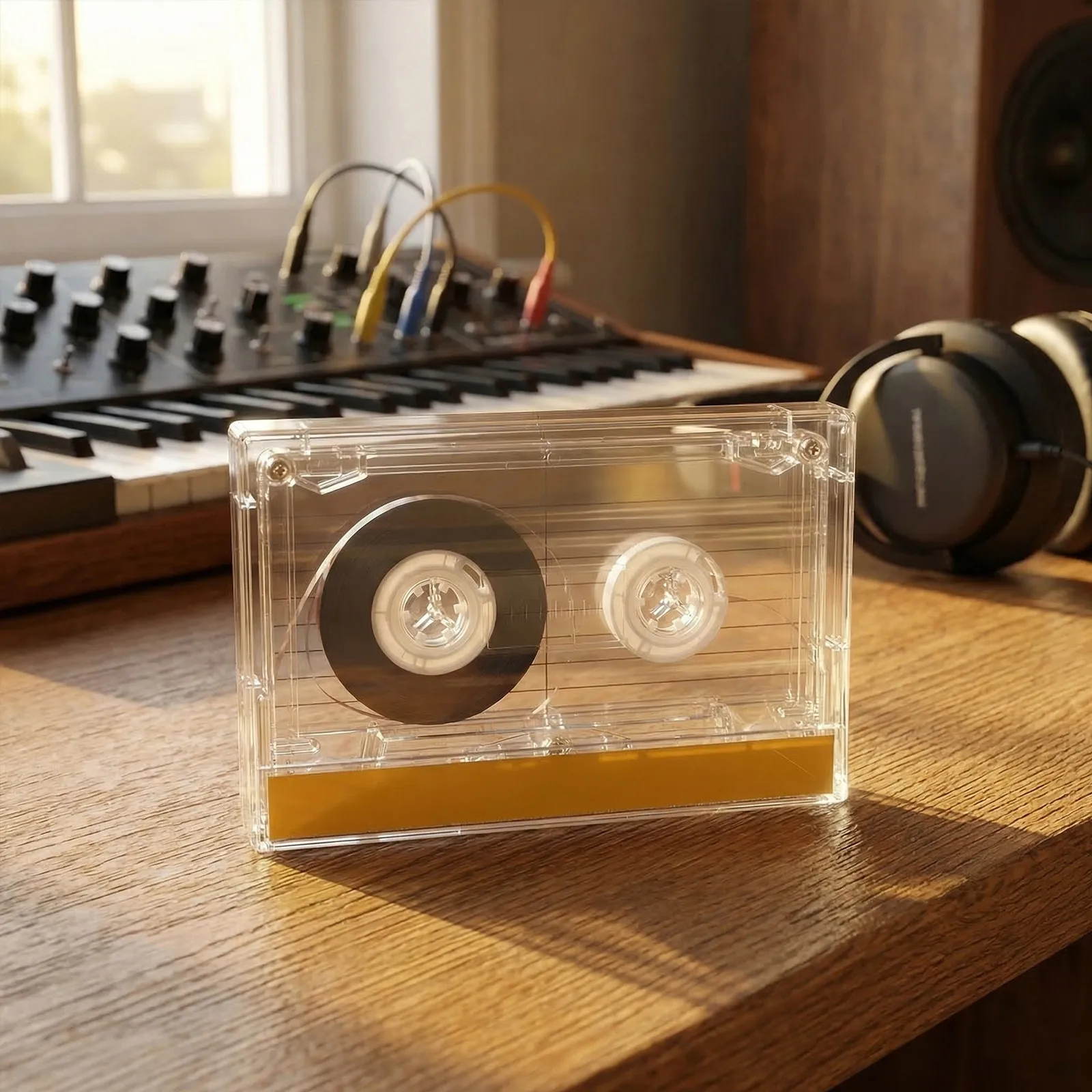 2Pcs Blank Audio Cassettes Clear Plastic Case Recordable Music Tapes for Teaching Voice Recording and Retro Party Messages