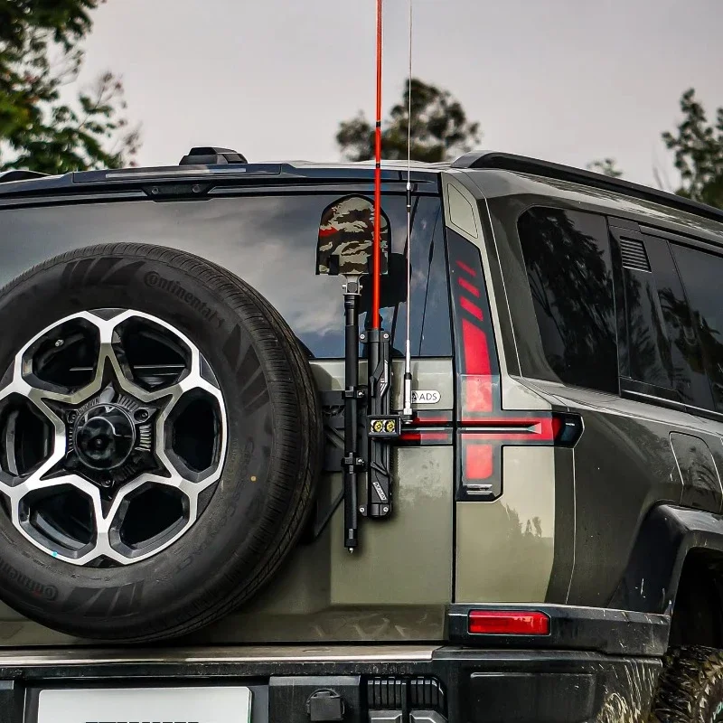 Car Tailgate Antenna Expansion Bracket Rear Door Flagpole Engineer Shovel Off-road Accessories for MHERO M-HERO M817 2025 2026