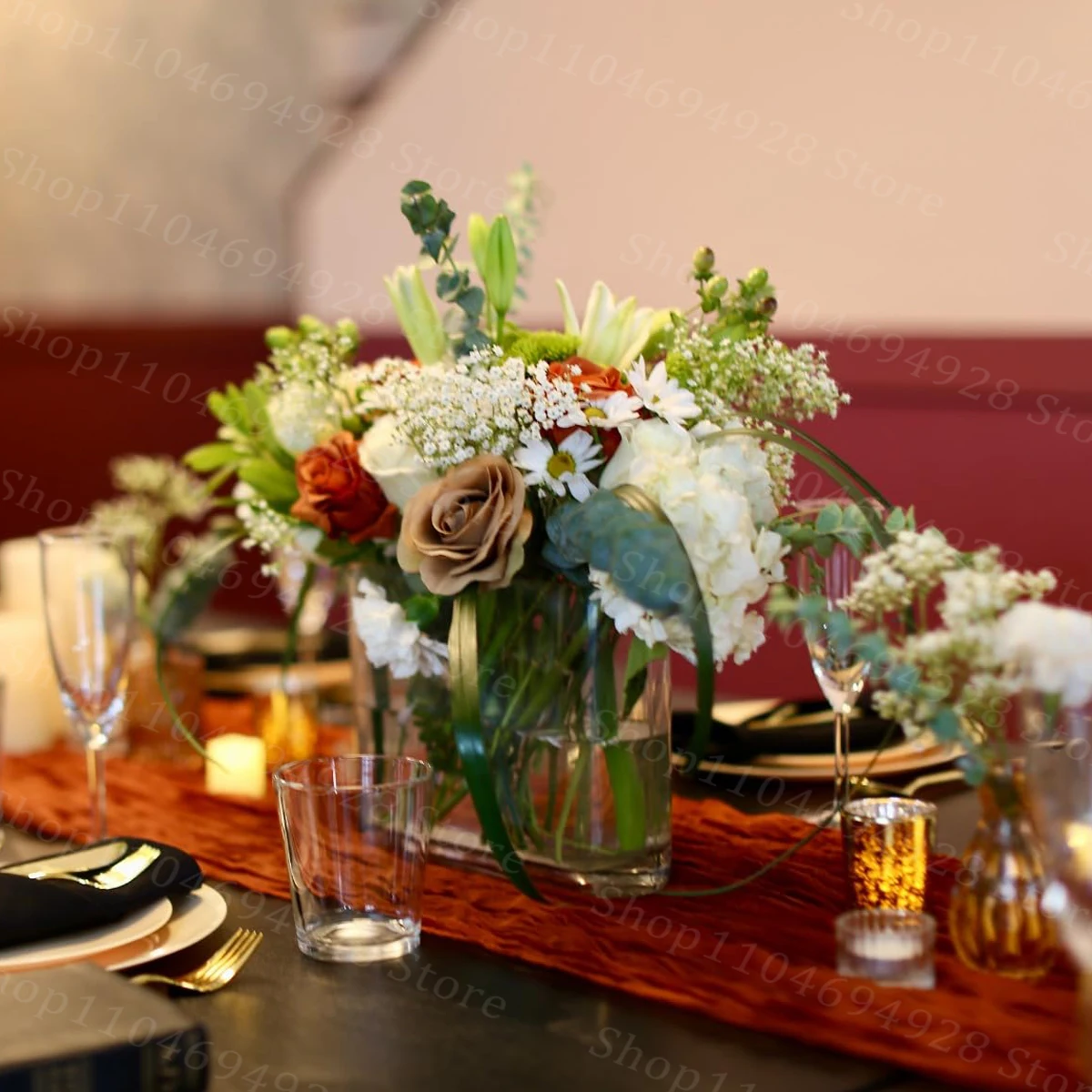 15-200 قطعة زهور الكوبية الاصطناعية نابض بالحياة زهور الكوبية الحريرية مع سيقان DIY بها بنفسك الزفاف محور ديكور المنزل #5