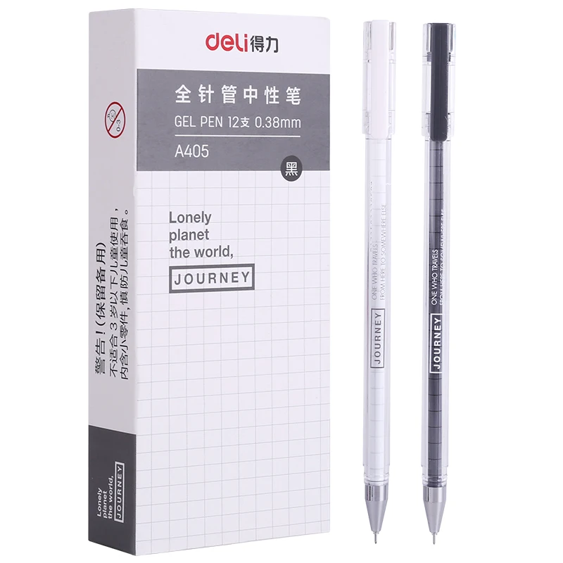 

12Pcs/Box Deli A405 Black Ink 0.38mm Neutral pen School Student Supplies Stationery