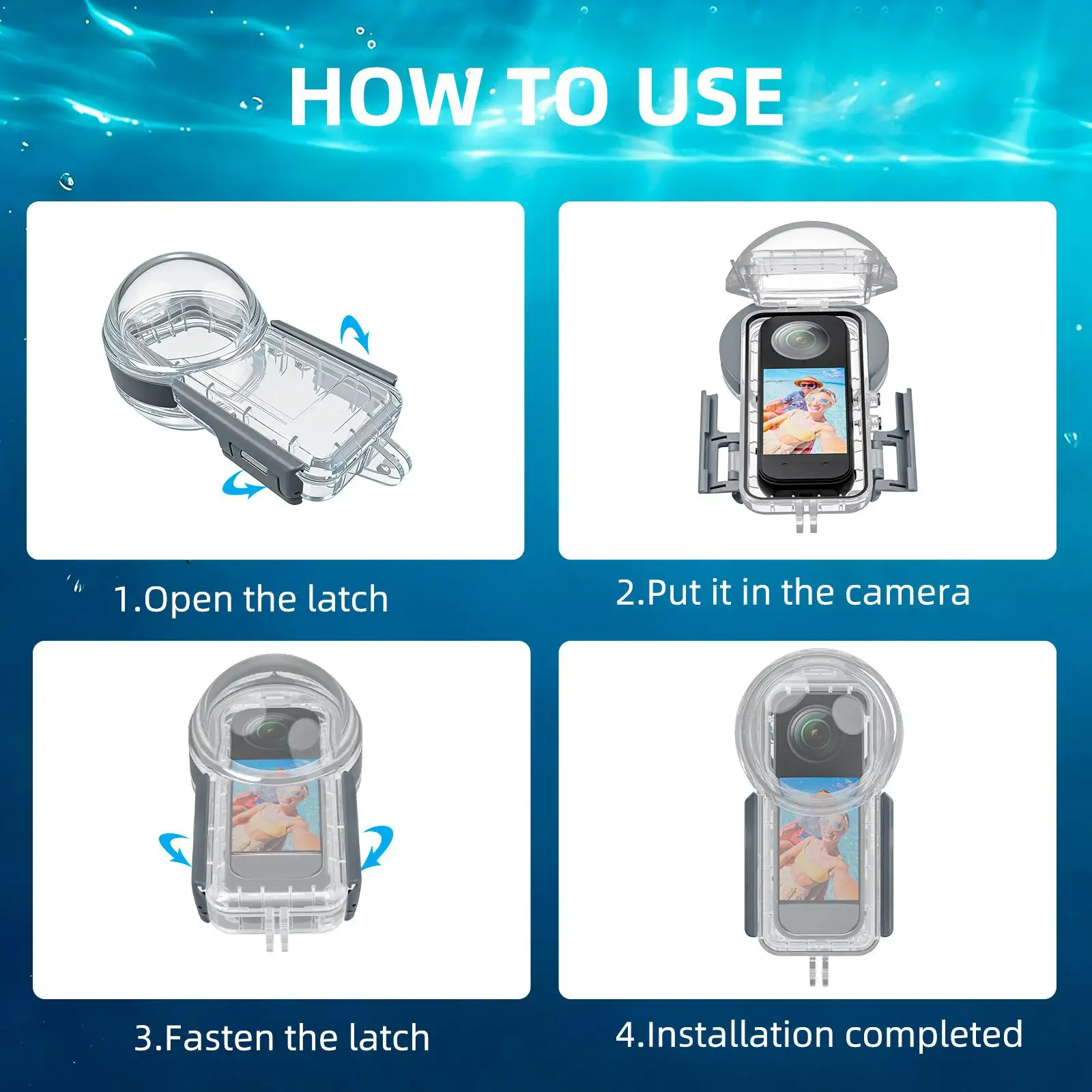 PULUZ 50m versiegeltes, wasserdichtes Tauchgehäuse für Insta360 X5, für Insta360 X5 Panoramakamera, 50 m Unterwasser-Foto- und Video-Schutzhülle – Detail 11