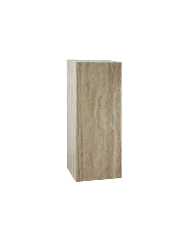 Ornaments: natural travertine, column base, entryway, decoration, display stand