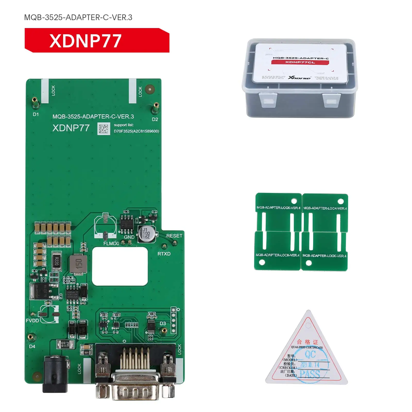 MQB48 XDNPM3GL Solder-Free Xhorse Adapter Full Set 13pcs No Disassembly No Cuting Work with Multi-Prog, VVDI Prog, Key Tool Plus