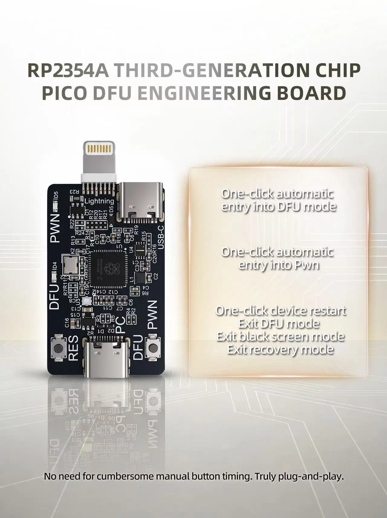 SUNSHINE RP2354A Pico DFU Engineering Board One‑Click DFU PWND Tool for iPhone XR‑11Pro Max iPad Repair