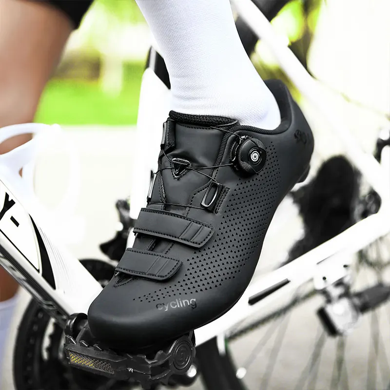 

Road Bike Cycling Shoes Men's Racing Self-Locking Speed Sneakers Women's SPD Cleats Flat Bottom MTB Footwear for Bicycle