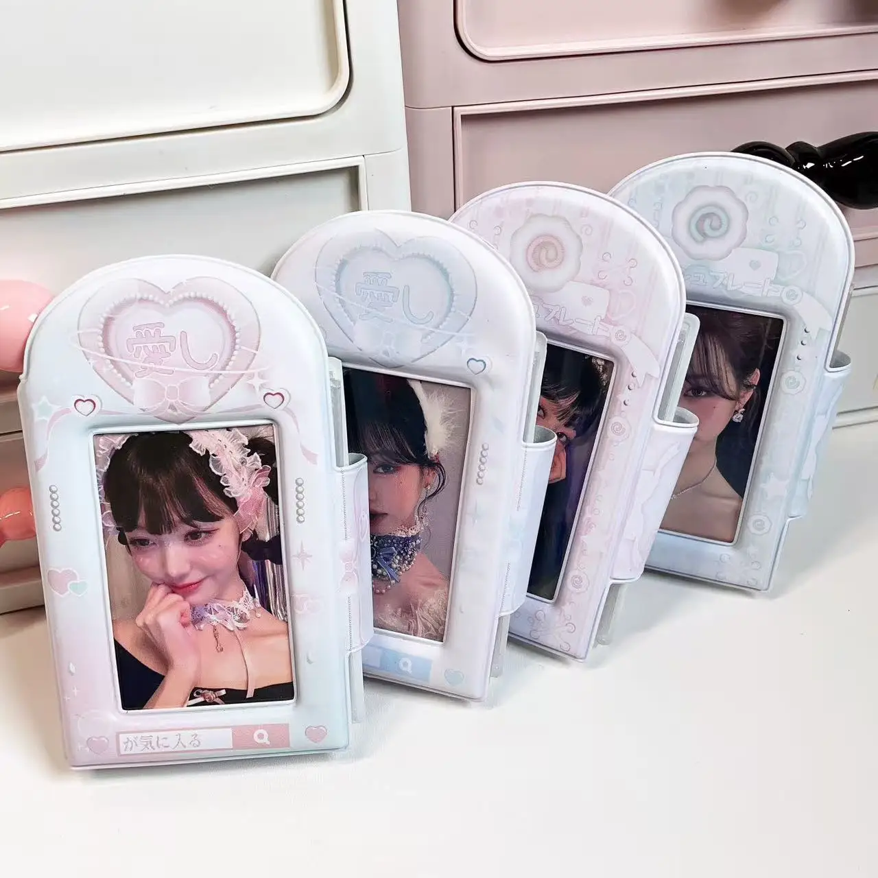 3 Inch Photocard Holder Pink Blue Photo Album Kpop Idol Photo Card Holder Mini Instax Photos Collect Book Pictures Storage