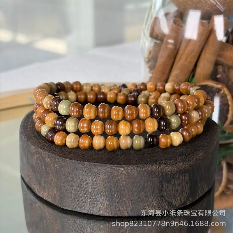 Dunhuang-Style Scale Gourd Accessories, Handmade Materials Bracelets, Buddhist Prayer Beads,