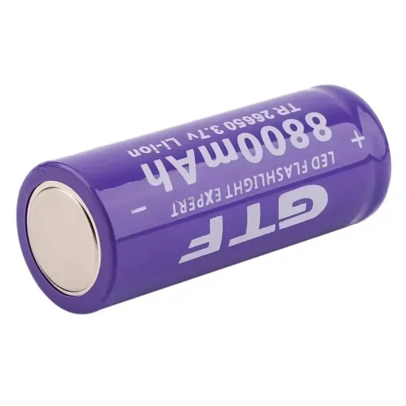 100% brand new Li-ion Rechargeable battery with high-quality 3.7V 26650 lithium-ion battery 8800mAh