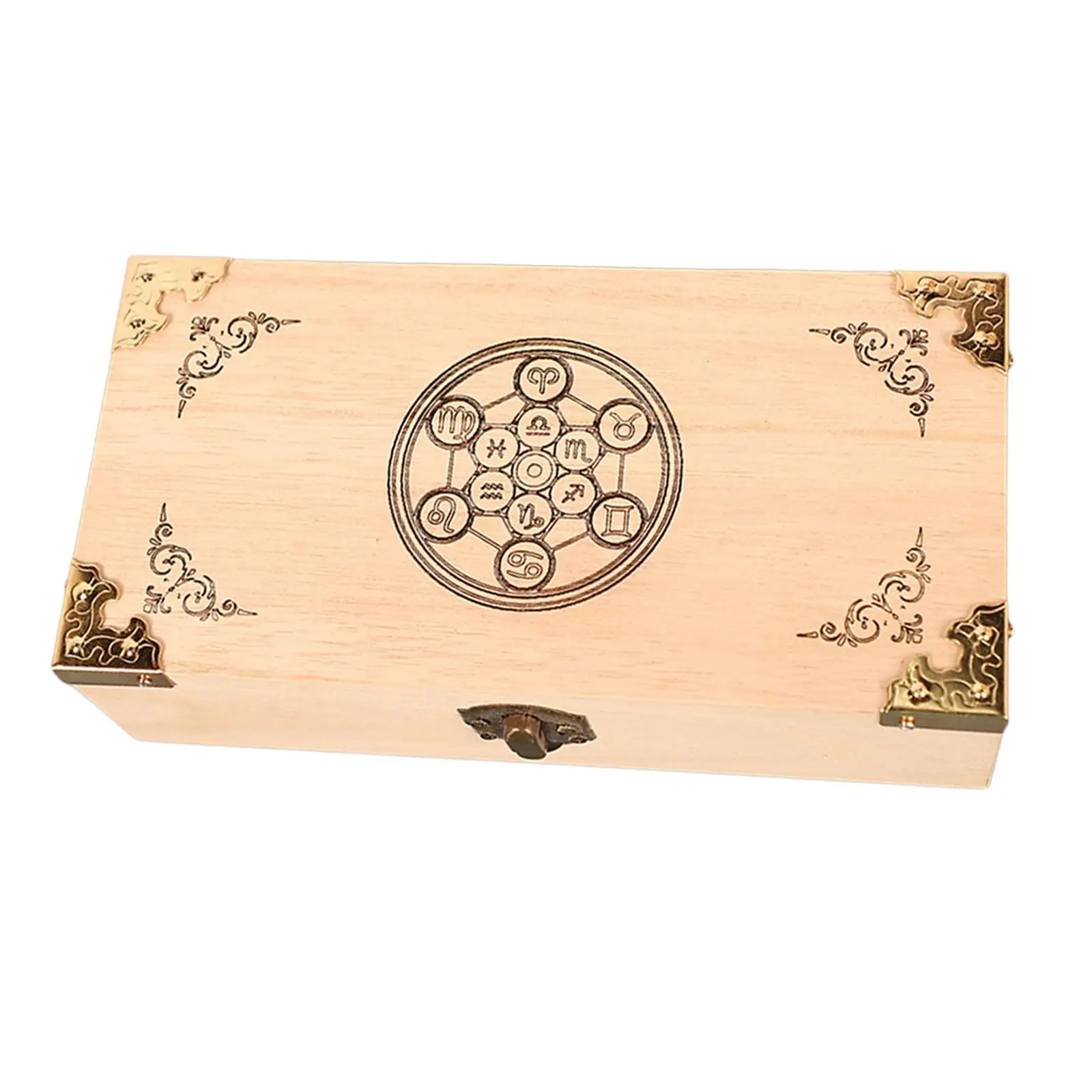 Small Wooden Treasure Box for Card Storage Trinket Keepsake Gift Case Holder for Jewelry Craft DIY Hinged Lid