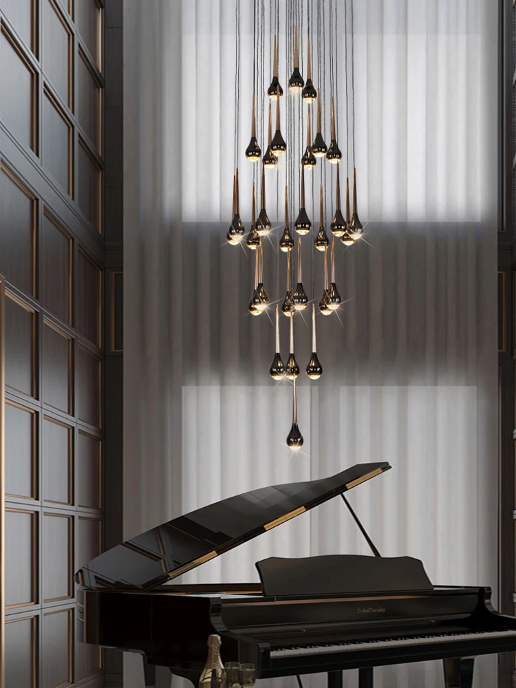 

Nordic Staircase Living Room Pendant lights Modern Minimalist Led Chandelier Duplex Kitchen loft Ceiling Chandelier home Decor