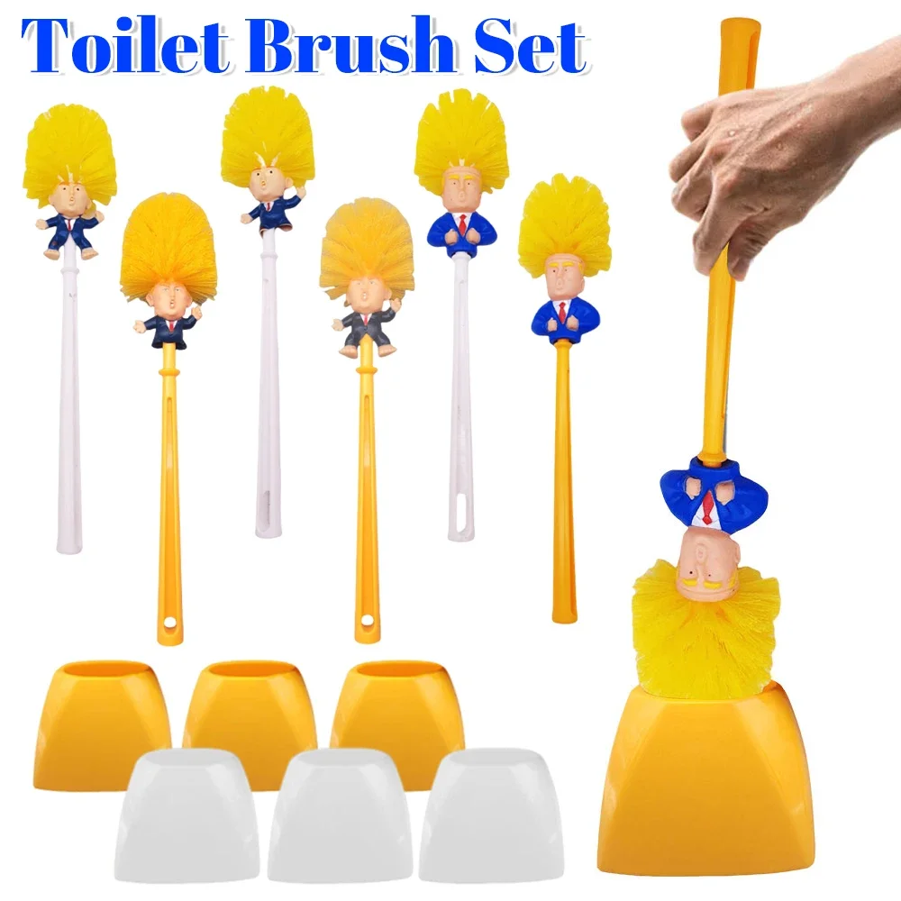 

Donald Toilet Brush Fuuny America President Bathroom Cleaning Brush Novelty Gifts Bathroom Accessories for Hotel Restaurant