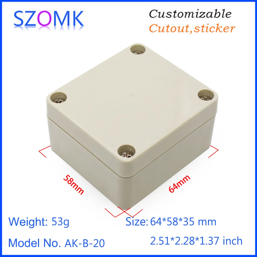 SZOMK AK-B-20 64*58*35mm Electric ABS Waterproof Box IP65 Plastic Enclosure