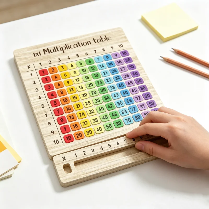 1Pcs Colorful Multiplication Table Wooden Boards Suitable For Math Classes And Back-to-School Gifts, Ideal For Family Gatherings