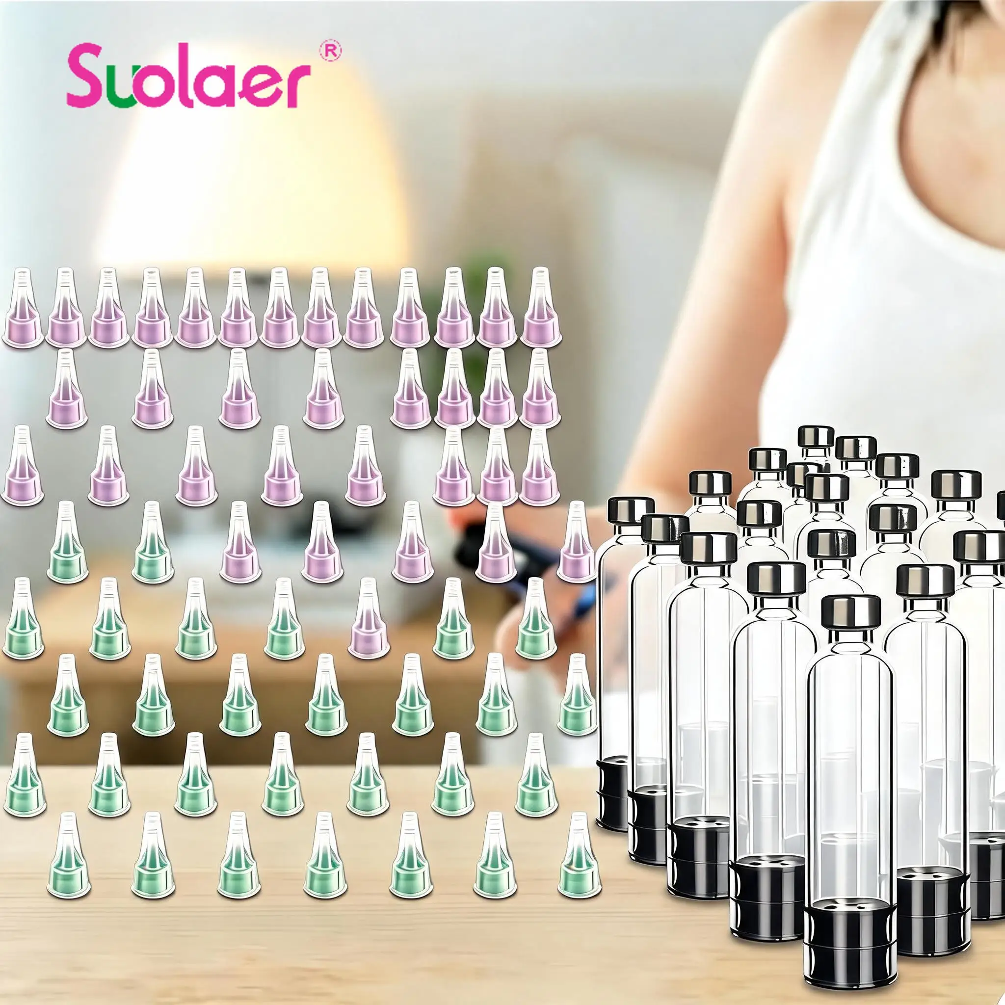 50-100 Pack 3ml Peptide Insulin Pen Cartridge with Needles Set for Insulin Injection , Compatible with Injection V1 & V2 Pens