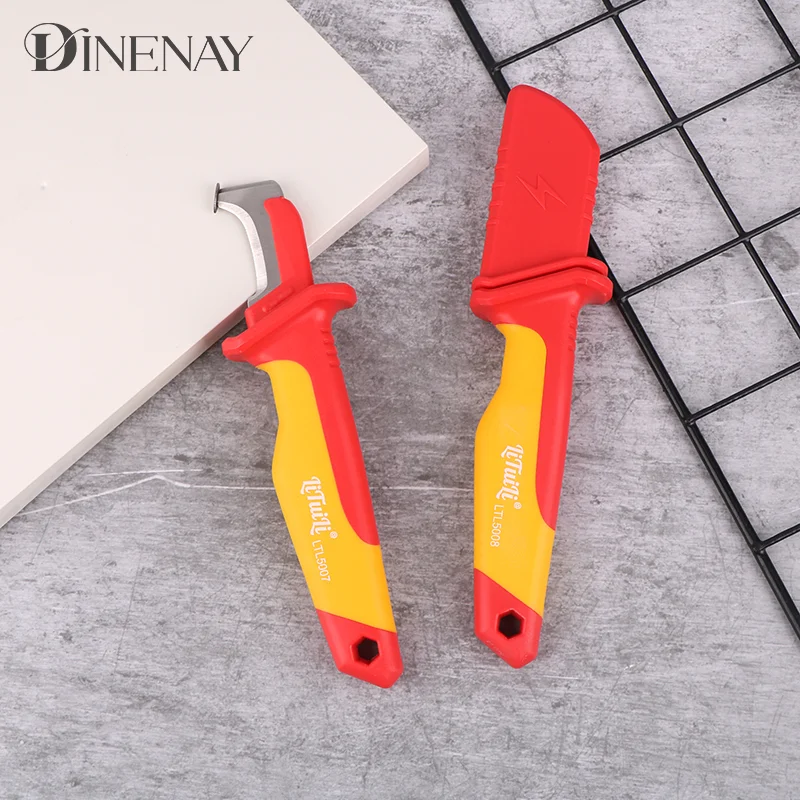 New Electrician Knife Insulated Cable Stripping Snips Fixed Blade Wire Hand Tool