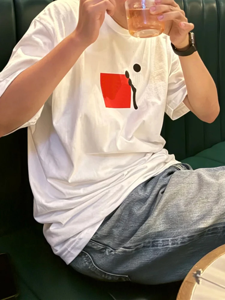 

Original Meticulous Sle ort Sve Sti Tee T-irt Men's Satirical Sle Printed Label Breathable Cotton Comfortable Fit