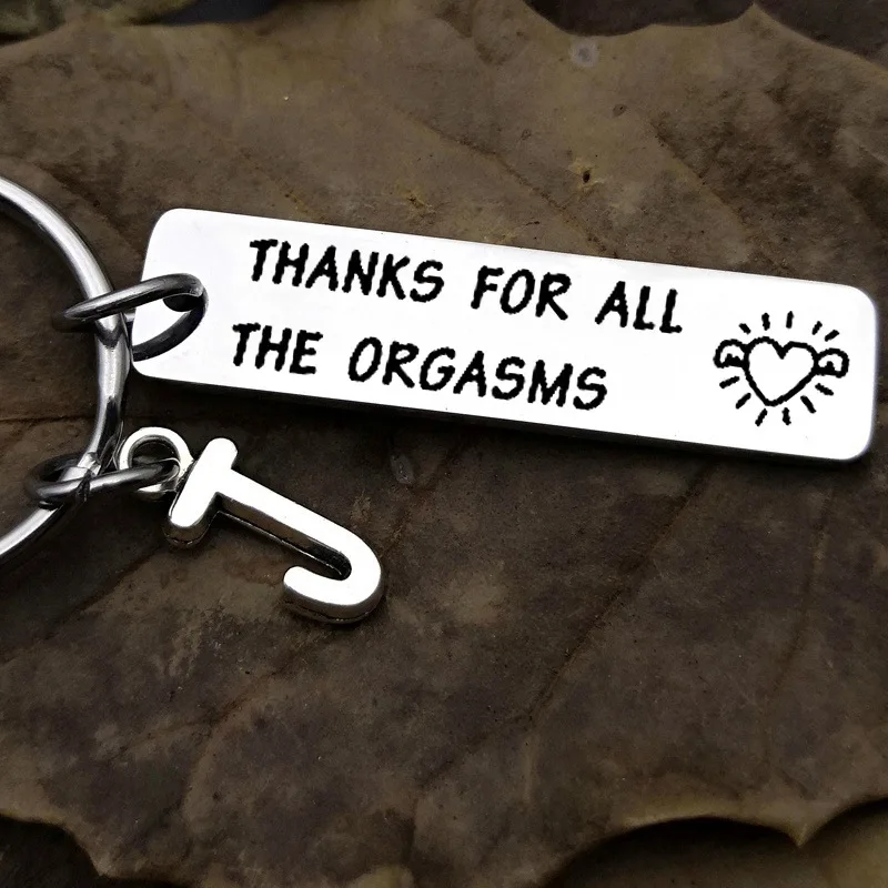 Thank you for ..all orgasms Stainless steel key ring for lovers Christmas