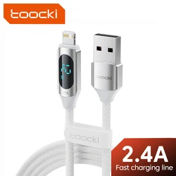 Toocki USB Cable to iP Cable for iPhone 14 13 Pro Max LED Digital Display 2.4A Fast Charging Apple Cable for iPad Air Data Cord