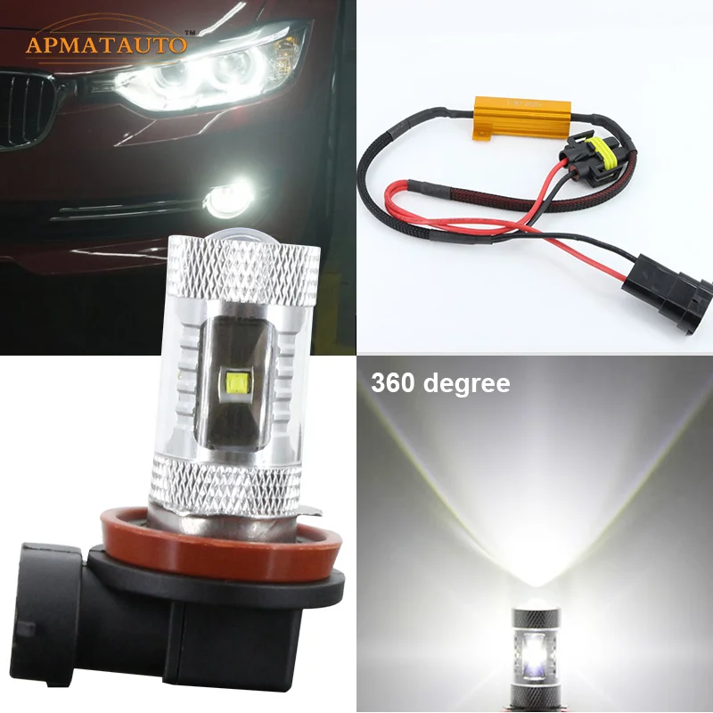 2 x  Super Birght H11  H8 Canbus NO ERROR XBD Chips LED Fog  Daytime Running Light  Bulb For  BMW E71 X6 E70 X5 E83 F25 X3